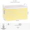 Sea Team Collapsible Canvas Fabric Storage Basket with Handles, Rectangle Waterproof Storage Bin, Box, Cube, Foldable Shelf Basket, Closet Organizer, 16.5 x 11.8 x 9.8 Inches, Yellow Stripe